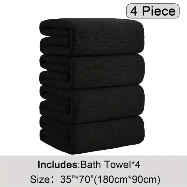 4 Pack Plus Size Oversized Bath Towels Set - Image 20