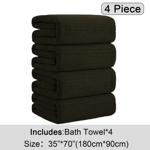 4 Pack Plus Size Oversized Bath Towels Set - Image 14