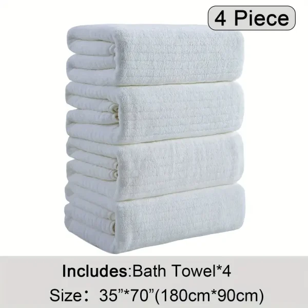 4 Pack Plus Size Oversized Bath Towels Set - Image 17