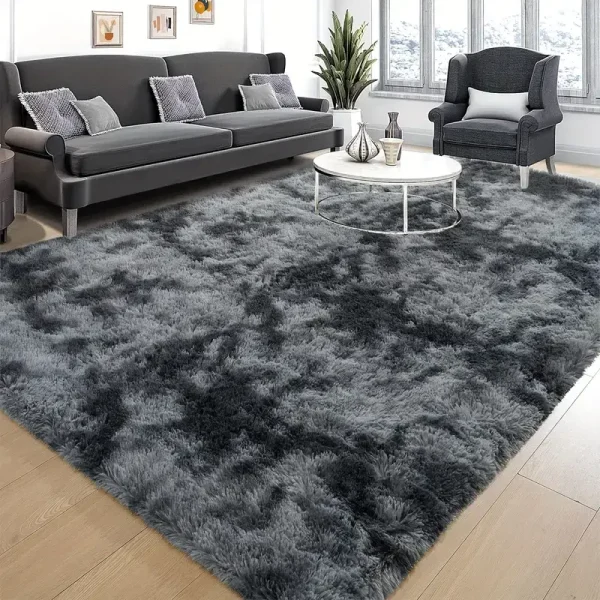 Luxury rectangular plush carpet