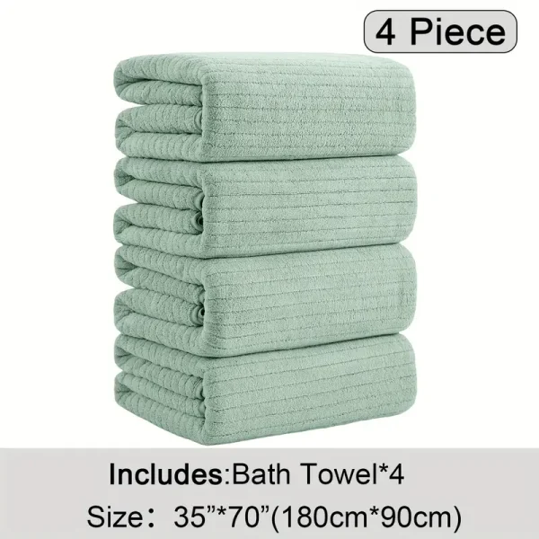 4 Pack Plus Size Oversized Bath Towels Set - Image 13