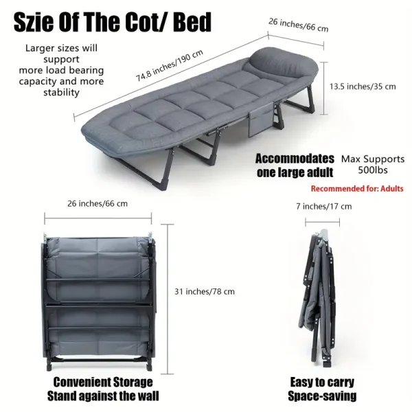 Adjustable portable roll-away bed - Image 11