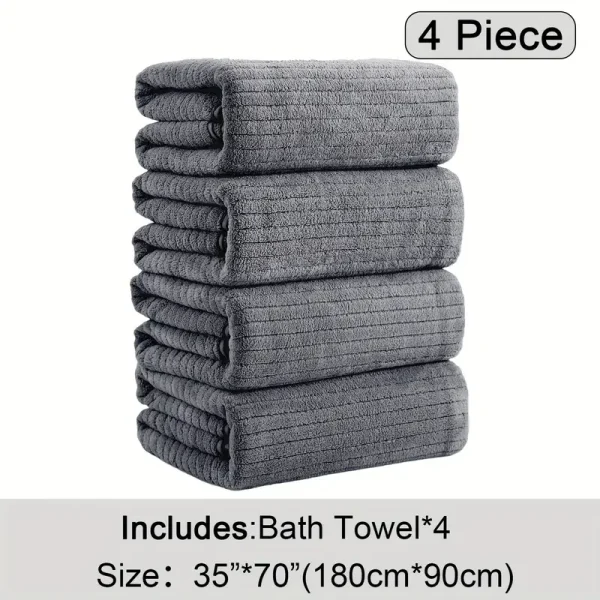 4 Pack Plus Size Oversized Bath Towels Set - Image 19