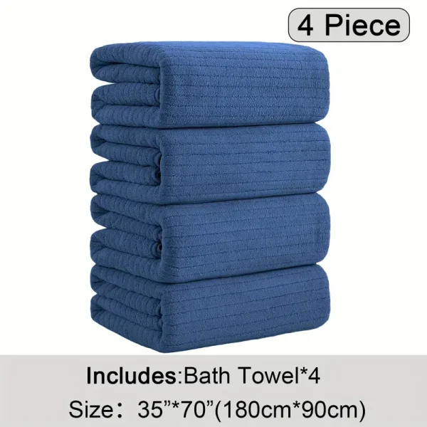 4 Pack Plus Size Oversized Bath Towels Set - Image 18