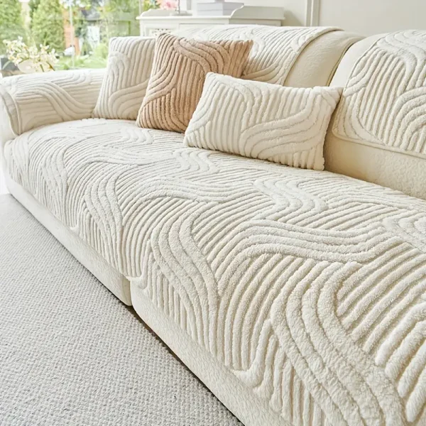 1pc Plush Non-Slip Sofa Cover, Modern Luxury - Image 17