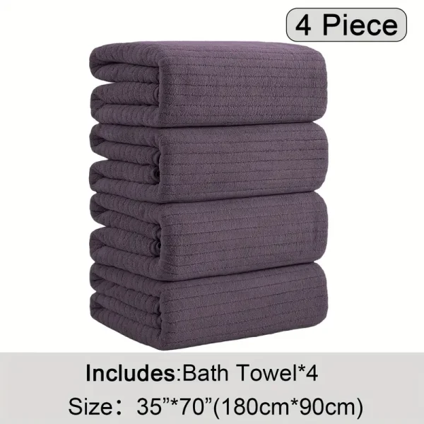 4 Pack Plus Size Oversized Bath Towels Set - Image 16