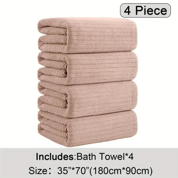 4 Pack Plus Size Oversized Bath Towels Set - Image 15