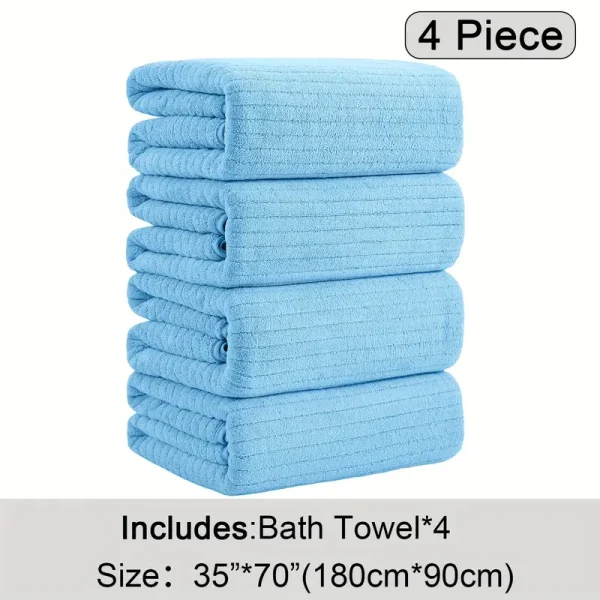 4 Pack Plus Size Oversized Bath Towels Set - Image 12