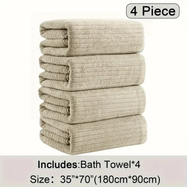 4 Pack Plus Size Oversized Bath Towels Set - Image 11