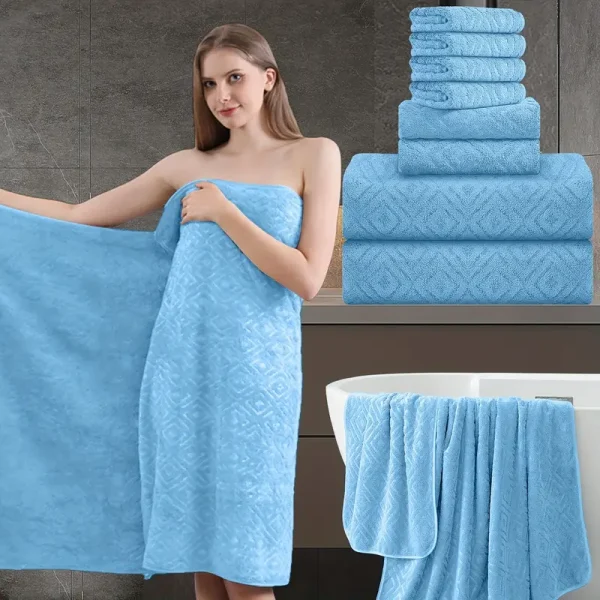 8pcs Extra Large Bath Towel - Image 19