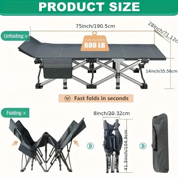 pcs 75in Extra-large Foldable Outdoor Bed - Image 6