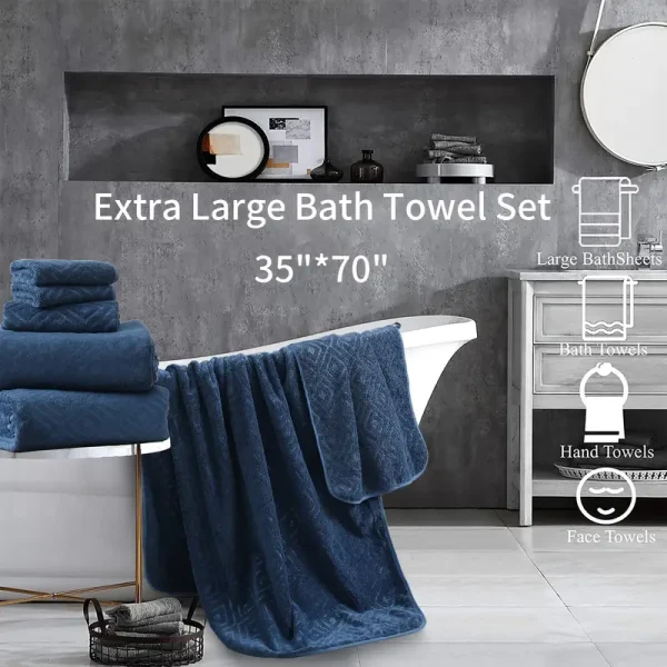 8pcs Extra Large Bath Towel - Image 3