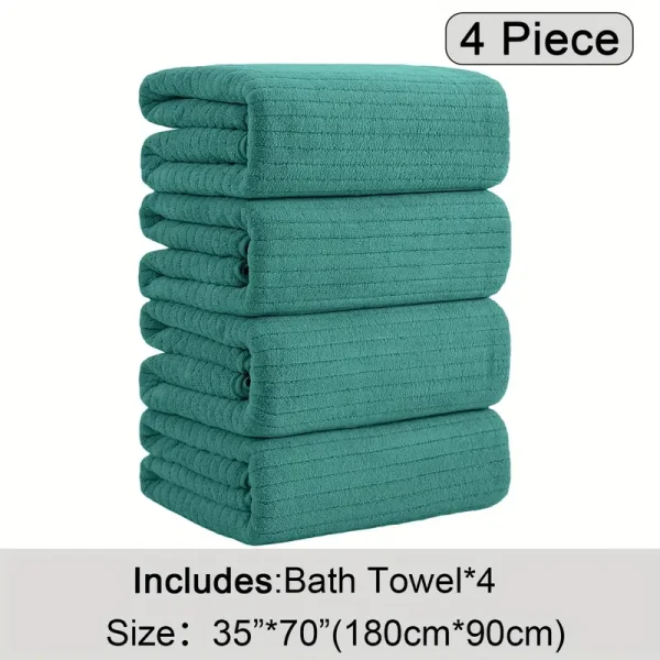 4 Pack Plus Size Oversized Bath Towels Set - Image 8