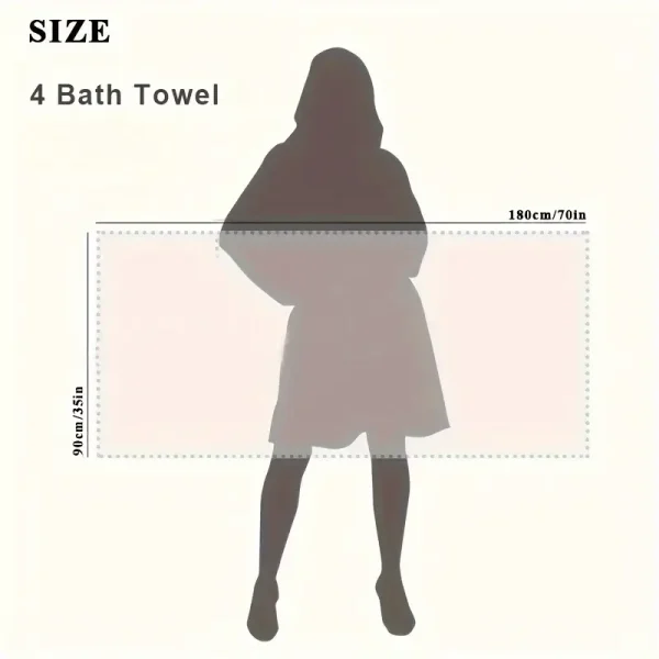 4 Pack Plus Size Oversized Bath Towels Set - Image 3